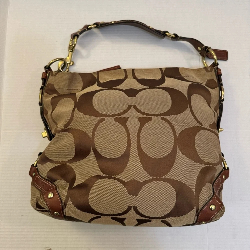 Coach Canvas Signature Hobo Bag